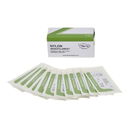 Fil De Suture Nylon (Paquet De 12 Pièces) Pour Pratique Médicale