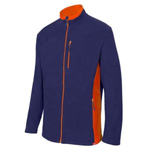 Velilla 201504 Bicolor Fleece Jacket, Navy Blue and Orange, Size 2XL