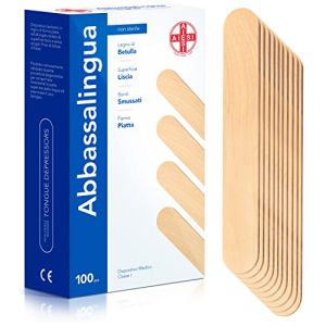 AIESI® Non-Sterile Disposable Wooden Tongue Depressors (Pack of 100 Pieces)