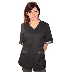 Petersabitidalavoro Blouse De Travail Noire Avec Insert Pour Femme