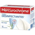 Mercurochrome - Lingettes Désinfectantes Individuelles - Éliminent Bactéries, Champignons et Virus - 12 Sachets