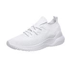 Chaussure De Course Été Pour Femme Baskets Mode En Daim De Running Sport Respirant Léger Pas Cher Jogging Chaussures De Marche Sneakers Blanc 39 EU