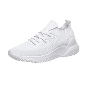 Chaussure De Course Été Pour Femme Baskets Mode En Daim De Running Sport Respirant Léger Pas Cher Jogging Chaussures De Marche Sneakers Blanc 39 EU