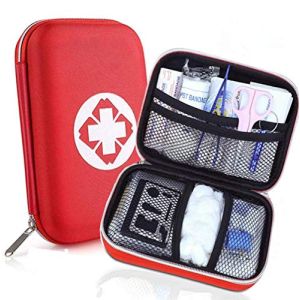 zimohe Trousse de Premier Secours, Mini Boîte Médical, Complète pour la Voiture, Voyage, Bureau, Randonnée, Sport, Maison, Entreprise (Rouge)