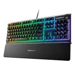 SteelSeries Apex 3 RGB Gaming Keyboard - 10-Zone RGB Lighting - IP32 Waterproof - Premium Magnetic Wrist Rest