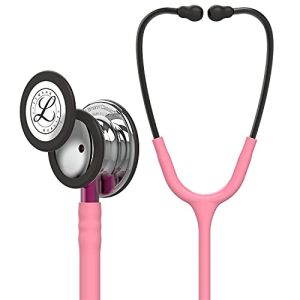 3M Littmann Stéthoscope de Surveillance Classic III, Tubulure Rose Nacré, Édition Miroir, Base Rose et Lyre Smoke, 69 cm, 5962