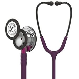 3M Littmann Stéthoscope de Surveillance Classic III, Tubulure Prune, Édition Miroir, Base Rose et Lyre Smoke, 69 cm, 5960