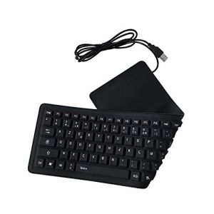 EMEBAY - USB Clavier Français Pliable AZERTY en Silicone 103 Touches, Clavier Souple Étanche Compatible avec Ordinateur de Bureau, Ordinateur Portable