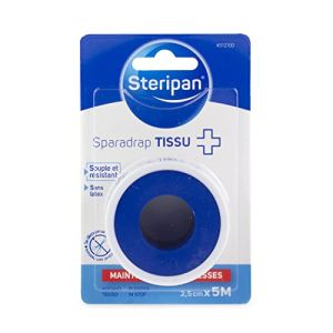 Steripan - Fabric Adhesive Bandage - Flexible and Strong - Latex-Free - Cuts Without Scissors - Holds Dressings - 5m x 2.5cm