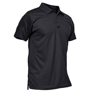 KEFITEVD Polo À Séchage Rapide Pour Homme T-Shirts De Golf Légers Hauts À Manches Courtes D'été, Noir, XL