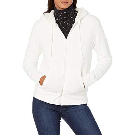 Amazon Essentials Veste À Capuche Zippée En Polaire Doublée De Sherpa Femme, Blanc Cassé, XL