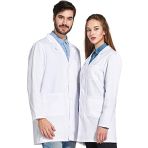 Icertag Blouse de Laboratoire,Blouse de médecin Unisex,Blouse de médecin pour Femme Hommes,Blouse Blanche pour Femme,Adaptée aux étudiants,Labo...