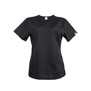 Jonathan Uniform Black Blouse for Women Work Uniform 3 Pockets