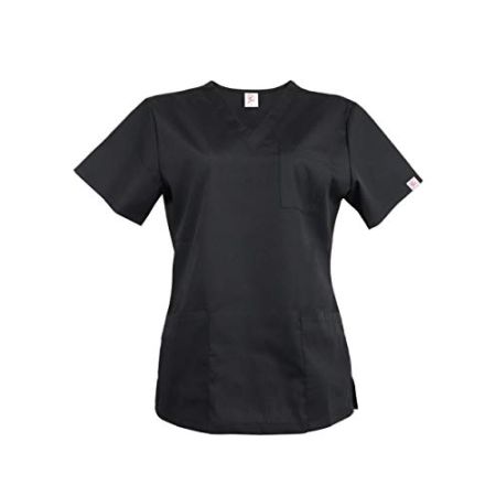 Jonathan Uniform Black Blouse for Women Work Uniform 3 Pockets