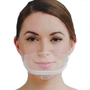 Urhome 20pcs Visière de Protection Réutilisable en Blanc - Couvre Bouche et Nez Facial - Protection Visage Anti-Salive Anti-Eclaboussure Facial P...