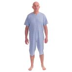 Ferrucci Pyjama Tuton Santé Confort à Manches Courtes Pantalon Court 1 Fermeture Épaule Fermeture Éclair Derrière Dos (Azur, L)