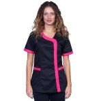 Fratelli D'Italia Blouse De Travail Noire Pour Femme, Modèle Slim Et Confortable