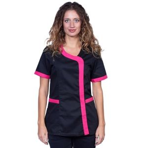 Fratelli D'Italia Blouse De Travail Noire Pour Femme, Modèle Slim Et Confortable