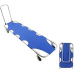 SSCYHT Folding Aluminum Alloy Stretcher with Wheels, Portable Four-Wheel Multifunctional Emergency Stretcher