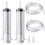 Gebildet 2pcs 150ml Grande Seringue Plastique Seringue de Dosage avec Tuyau de 1m et Adaptateur de Pointe pour Laboratoire Scientifique,Industriels...