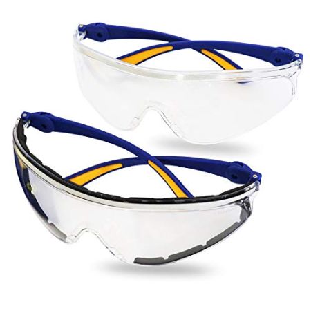 S&R Protective and Safety Glasses for Work, DIY, Cycling - Clear Polycarbonate Lenses, Scratch Resistant and UV Protection – 2 Pieces