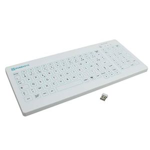 Purekeys ® Wireless Keyboard in Smooth Hypoallergenic Silicone, Disinfectable and Waterproof - White