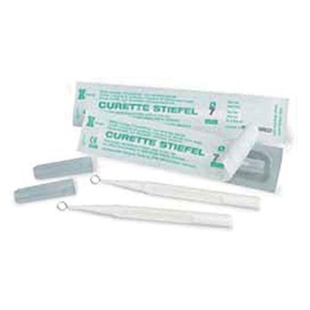 Stiefel - Sterile Disposable Dermatological Curette, Seamless Stainless Steel Blade, Ergonomic Handle, Size Ø 4 mm, Pack of 10 Curettes