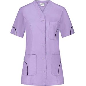 B-Well Silvia Blouse Femme Uniforme de Travail Manches Courtes Violet - X-Large