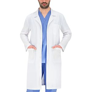 B-well Fabio Blouse Blanche Médicale Homme Blouse Blanche Medecin Blouse Blanche Professionnelle Qualité Polyester Coton avec Boutons - Blanc - 5...