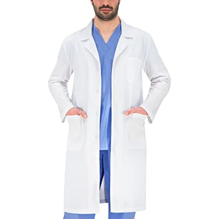 B-well Fabio Blouse Blanche Médicale Homme Blouse Blanche Medecin Blouse Blanche Professionnelle Qualité Polyester Coton avec Boutons - Blanc - 5...