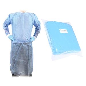 10x Surblouse Jetable Médicale Imperméable 40GSM - 25% Polypropylène Non Tissé & 15% Polyéthylène - Taille Unique CE - Protection Catégorie ...