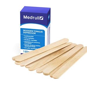 Medrull - Pack of 100 Tongue Depressors - 1.8 cm x 15 cm - Wax Spatulas for External Use - For Ointment Application