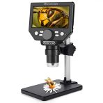 Koolertron Microscope Numérique 4,3 Pouces Écran HD 8 Mégapixels 1-1000X Zoom, 8 LED Lumière et Batterie Rechargeable pour Réparation de Circuits