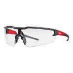 Milwaukee Scratch-Resistant Clear Safety Glasses, Anti-Fog, One Size, 4932478763, Red