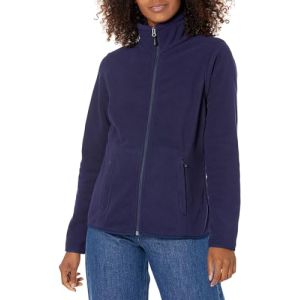 Amazon Essentials Veste à Fermeture Éclair Intégrale en Polaire Douce, Coupe Classique (Grandes Tailles Disponibles) Femme, Bleu Marine, L