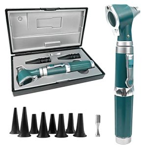 Scian Medical Ear Otoscope with LED Light, 3x Zoom, 8 Mirror Tips Diagnostic Ear Care Tools - Mini Pocket Medical O