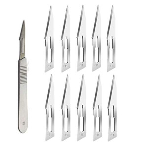 10 Sterile Surgical Blades #12 With Black Scalpel Handle #3