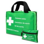 Trousse de secours 3 en 1 : Kit de premiers soins + Kit de survie (couverture, pierre à feu,...) + Extracteur de venin - 167 pcs - Idéale pour le...