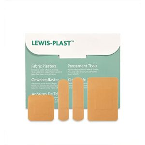 Lewis-Plast Premium Breathable Fabric Bandage Assortment - Box of 100 Medical-Grade Waterproof Bandages - Suitable for All Types of Wounds