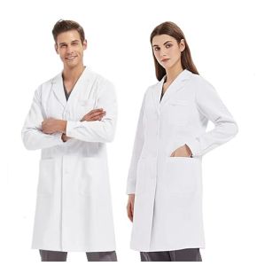 KUMARS Blouse Laboratoire, Blouse Blanche Lycée, Blouse de Médecin pour Homme Femme, Blouse Coton Manches Longues Blouse Blanche Chimie pour étu...