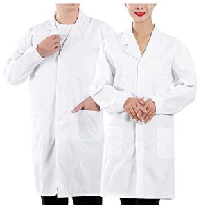 Blouse Blanche Chimie Lyce Pour Femmes Hommes DéContracté à Manches Longues Ave Boutons 100% Coton Blouse Blanche Collège,Blouse De Laboratoire...