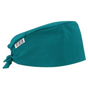 Calot De Bloc Calot Médical Cheveux Courts Unisexe 100% coton (Vert turquoise)