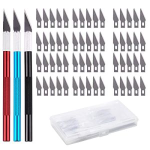 LAOYE Precision Cutter - 3 Scalpels de Découpe avec 60 Lames de Rechange pour Découpe de Précision