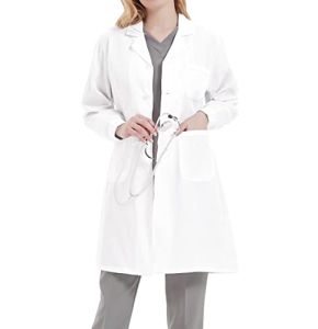 Dorimifa Femme Blouse de Laboratoire Coton Blouse Chimie Blanche collège Halloween Cosplay Mince S