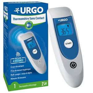 Urgo - Non-Contact Thermometer - Infrared Technology - Multi-Use for Body and Objects - Backlit Screen - Fever Sound Alert - From 2 Years Old