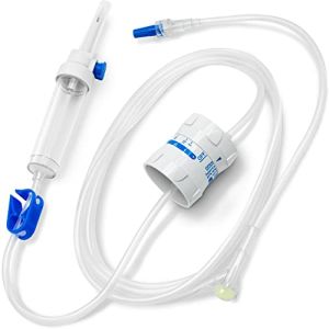 AIESI® Set De Perfusion Jetables Stériles À 2 Voies Avec Régulateur De Débit Macro-Goutte De Haute Précision 20g/ml Et Raccord Luer Lock