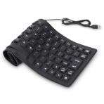 Agatige Clavier Pliable en Silicone USB 85 Touches, Clavier Souple Silencieux et Étanche, Portable Clavier Filaire en Silicone Saisie Silencieuse