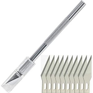 Grapelet Scalpel avec 5 Lames de Rechange - Cutter de Précision