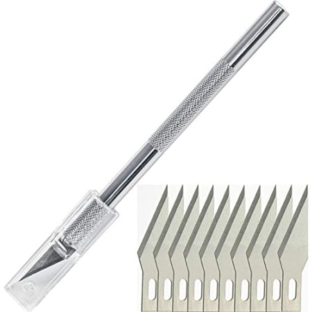 Grapelet Scalpel avec 5 Lames de Rechange - Cutter de Précision