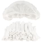 B-well Feather Charlotte Cheveux Jetable Lot de 100 Bonnets Jetables Respirants et Résistants avec Bande élastique (blanc)